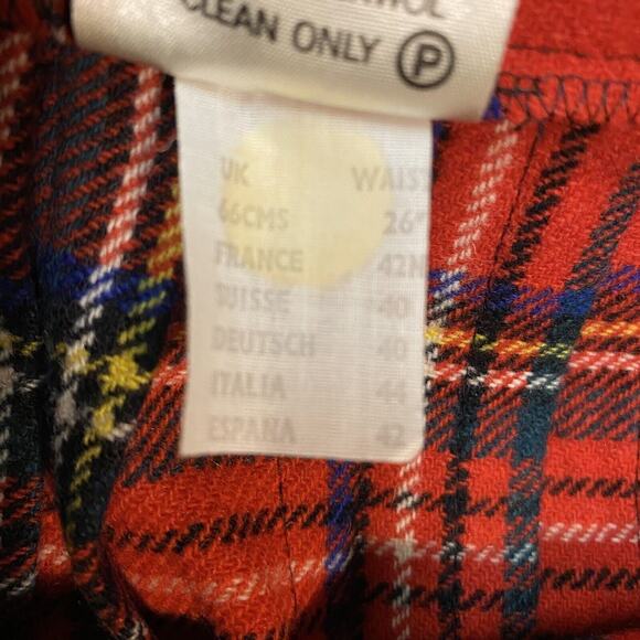 Vtg LAIRD PORTCH of SCOTLAND Red Tartan Plaid Wrap Kilt skirt 100% Wool Skirt 26 - Picture 6 of 12